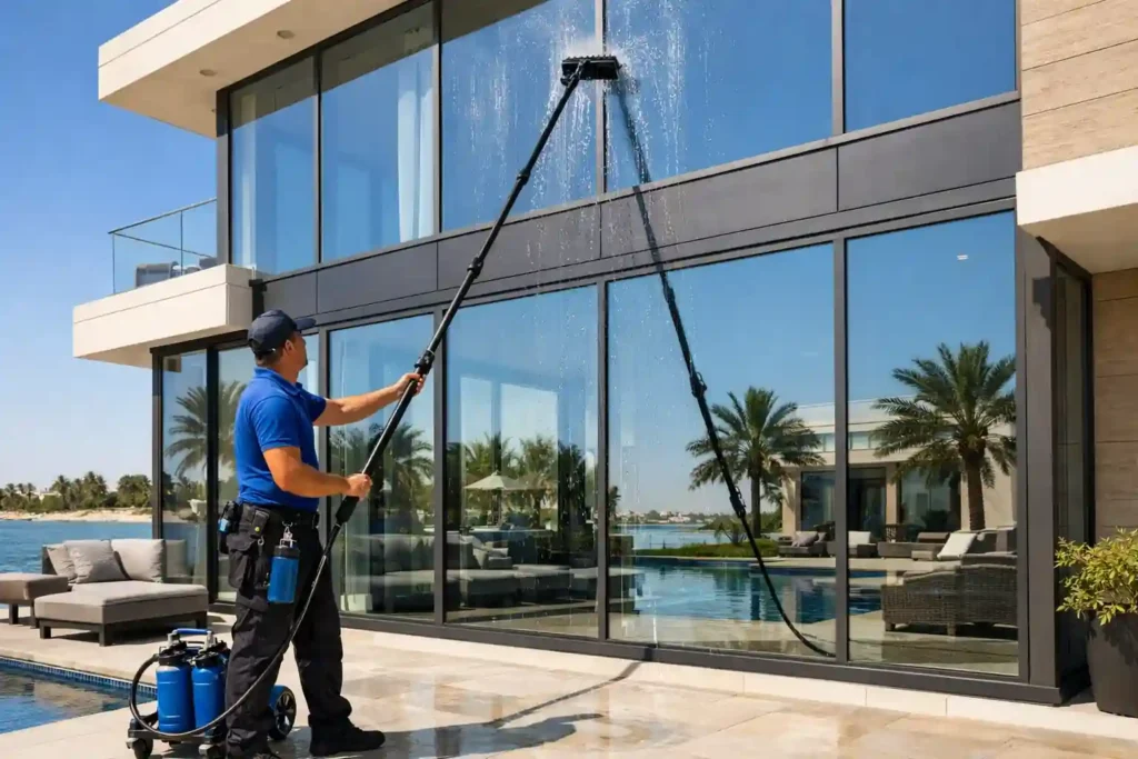 تنظيف الواجهات الزجاجية باحتراف – عيون الخليج