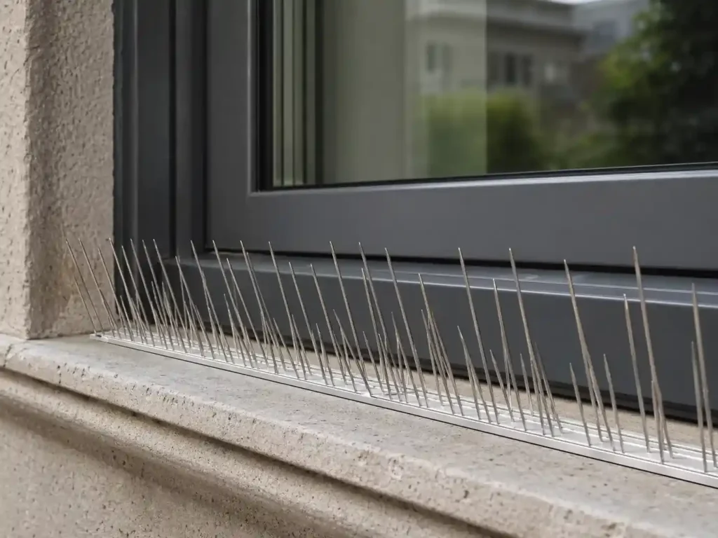 تركيب أشواك طارد حمام أبوظبي على حواف النوافذ لمنع وقوف الطيور