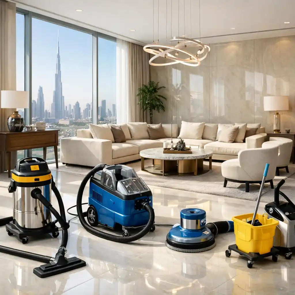 تنظيف عميق للمنازل دبي: غرفة معيشة فاخرة تم تنظيفها بالكامل بواسطة عيون الخليج باستخدام أحدث المعدات.