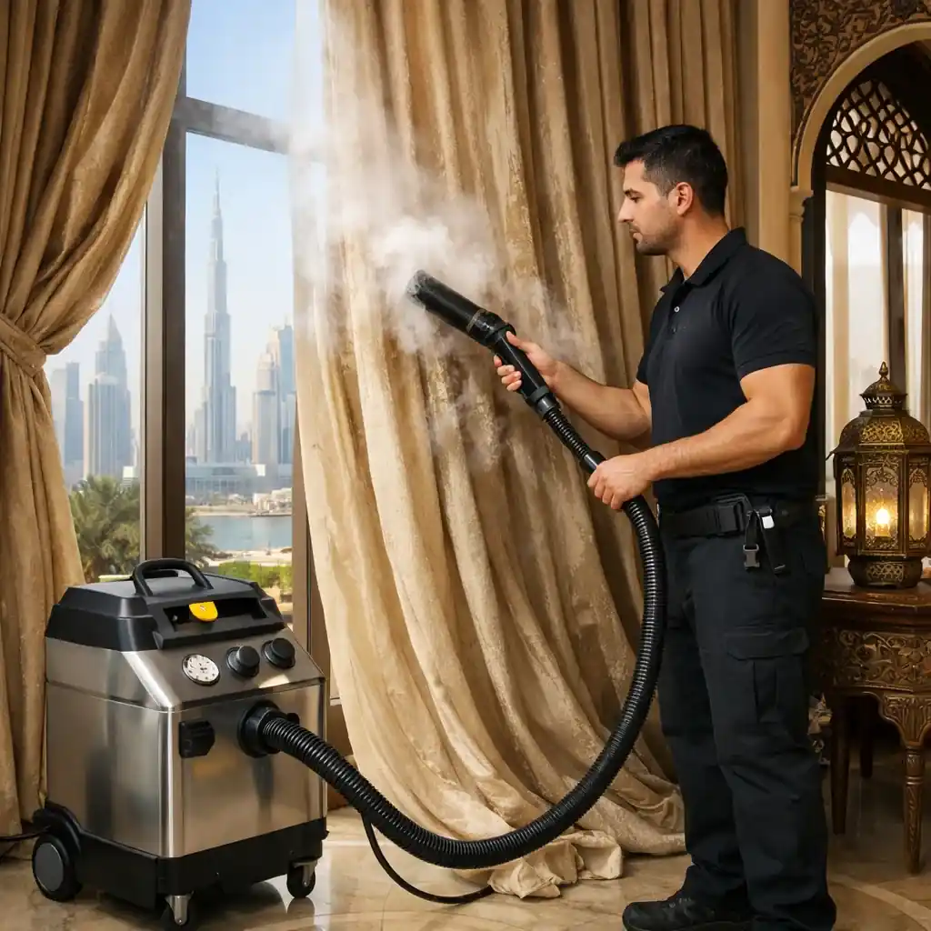 غسيل ستائر بالبخار دبي لإزالة الأوساخ والبكتيريا