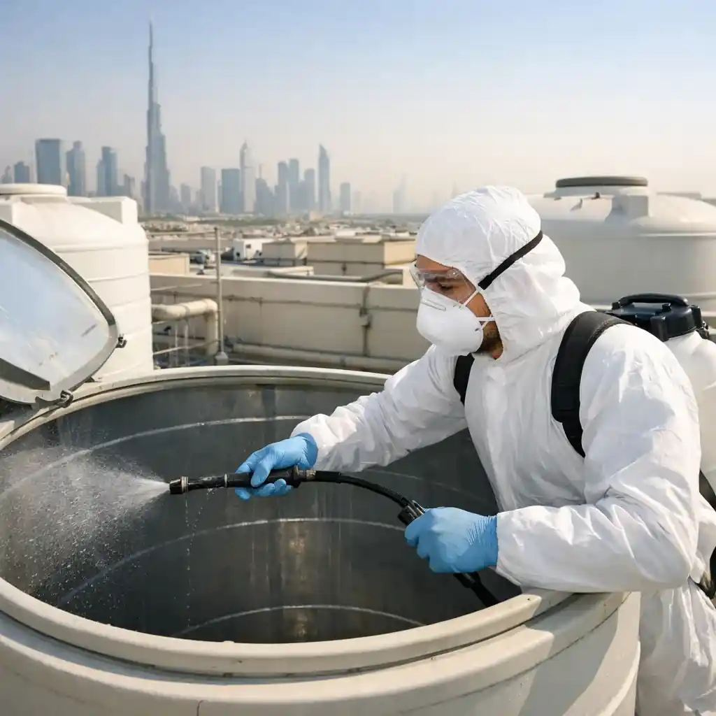 تعقيم خزانات المياه عجمان بمواد آمنة