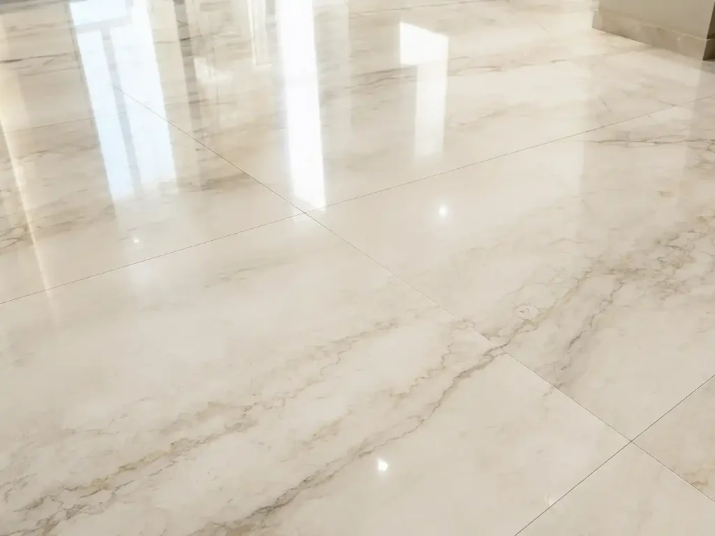 أرضيات رخامية نظيفة وخالية من الغبار بعد التشطيب بواسطة أفضل شركة تنظيف شقق جديدة أبوظبي