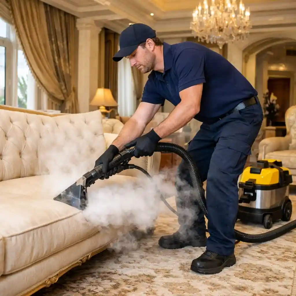 تنظيف السجاد والمجالس بعمق داخل منزل في عجمان